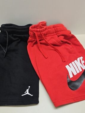 Nike Youth Red and Black Logo Shorts